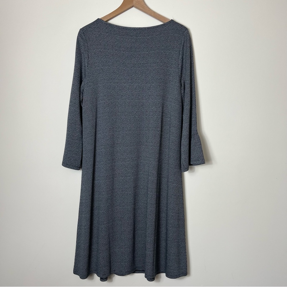 J. Jill | Micro Houndstooth Print Midi Dress - Picture 9 of 9